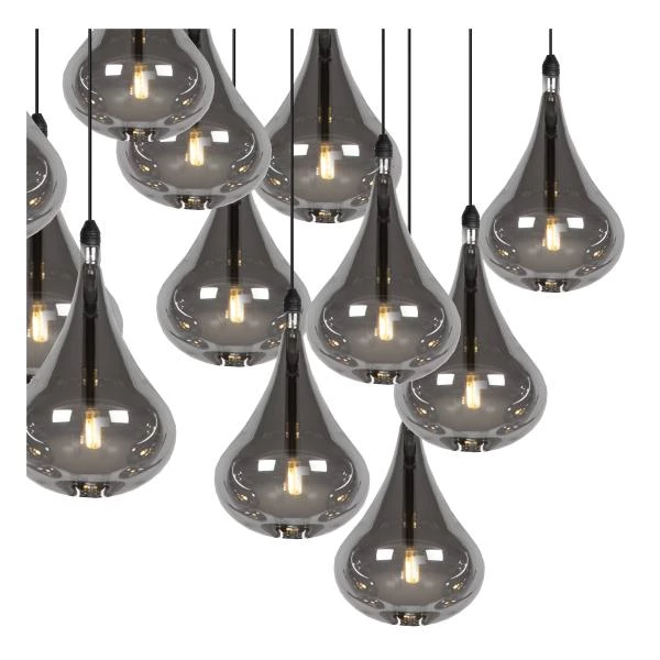 Lucide TEARS - Pendant light - LED Dim. - G4 - 8x1,5W 3000K - Black - detail 1